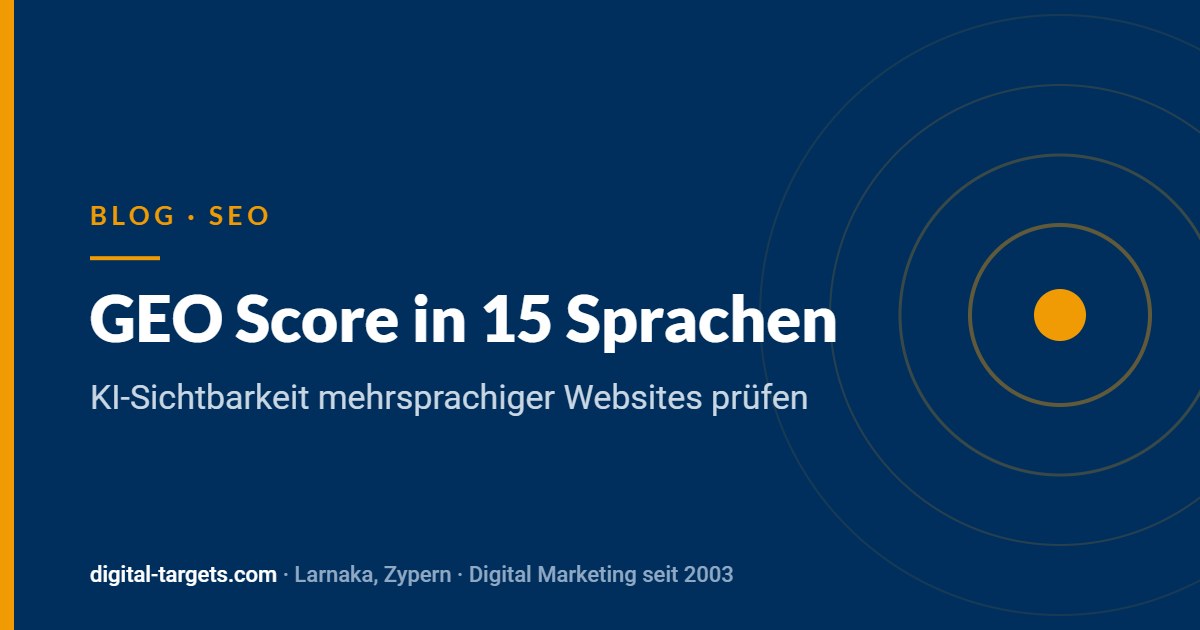 GEO Plugin mehrsprachig: GEO Score jetzt in 15 Sprachen