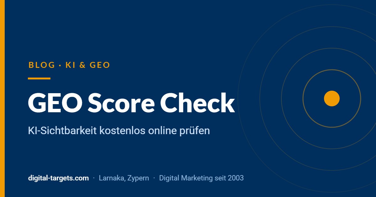 GEO Score Check: KI-Sichtbarkeit kostenlos online prüfen
