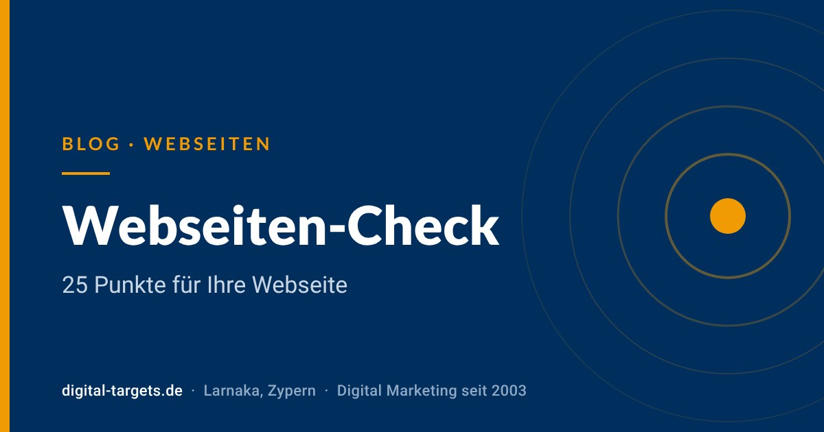 Webseiten-Check: 25 Punkte für eine Webseite, die gefunden wird und überzeugt