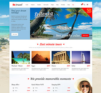 Webseiten-Vorlage für Reisebüros