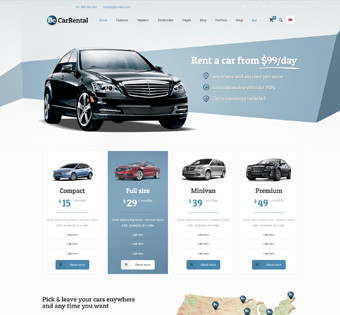 Webseiten-Vorlage für Autovermietungen